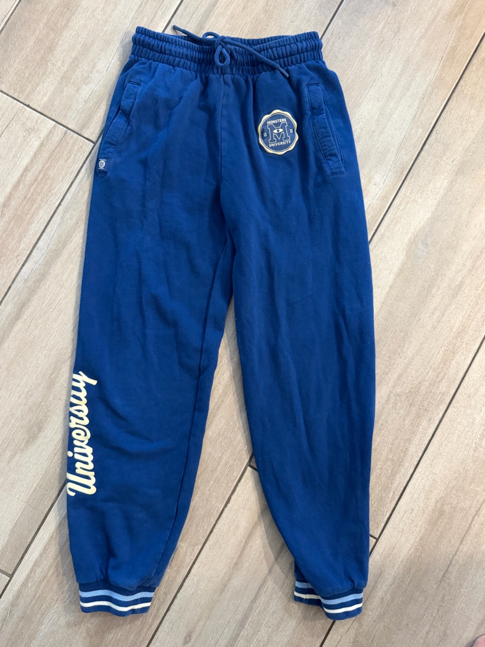 Authentic Disney Blue Monsters Inc ‘University' Track Joggers sweats - xsmall
